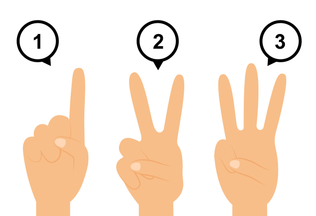 Tell how many you want by lifting the corresponding number of digits (fingers)